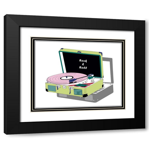 Record Shop II Black Modern Wood Framed Art Print with Double Matting by Wang, Melissa