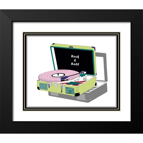 Record Shop II Black Modern Wood Framed Art Print with Double Matting by Wang, Melissa