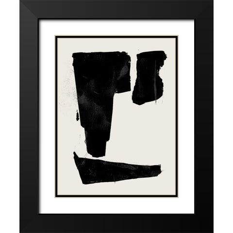 Triple Block Print I Black Modern Wood Framed Art Print with Double Matting by Green, Jacob