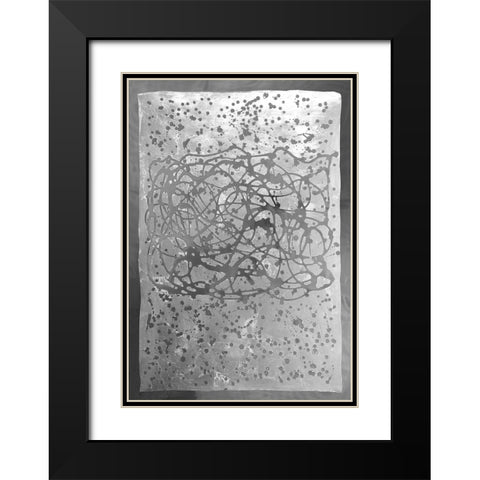 Graffiti in Silver  II Black Modern Wood Framed Art Print with Double Matting by Lam, Vanna