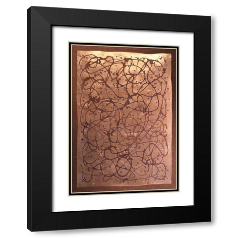 Graffiti in Copper I Black Modern Wood Framed Art Print with Double Matting by Lam, Vanna