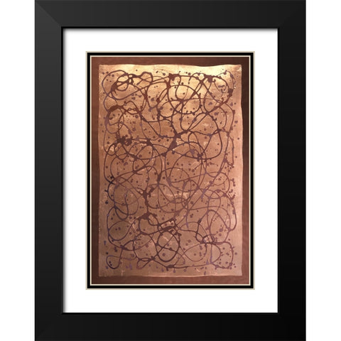 Graffiti in Copper I Black Modern Wood Framed Art Print with Double Matting by Lam, Vanna