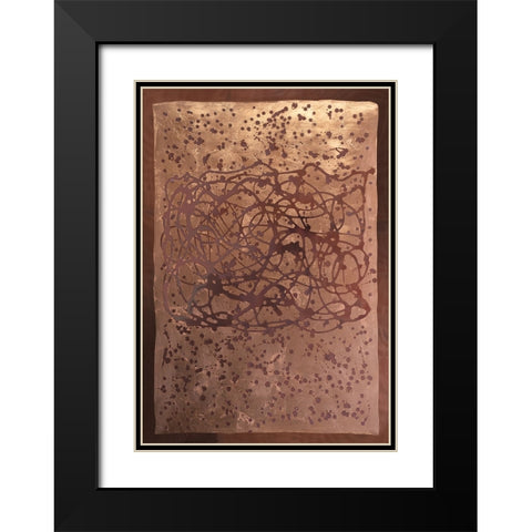 Graffiti in Copper II Black Modern Wood Framed Art Print with Double Matting by Lam, Vanna