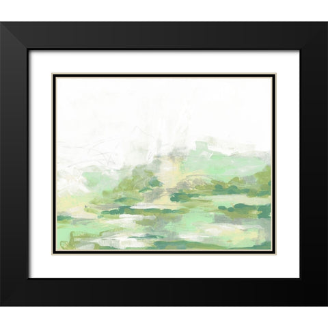 Green Mist Vista II Black Modern Wood Framed Art Print with Double Matting by Vess, June Erica