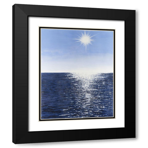 Solar Glitter II Black Modern Wood Framed Art Print with Double Matting by Willett, Michael