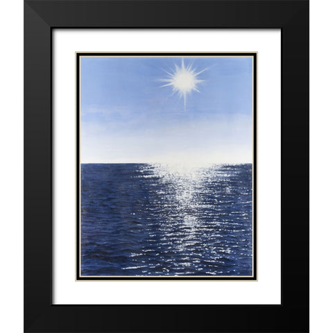 Solar Glitter II Black Modern Wood Framed Art Print with Double Matting by Willett, Michael