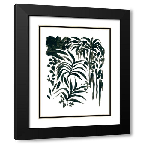 Ink Jungle I Black Modern Wood Framed Art Print with Double Matting by Vess, June Erica