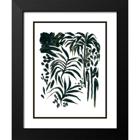 Ink Jungle I Black Modern Wood Framed Art Print with Double Matting by Vess, June Erica