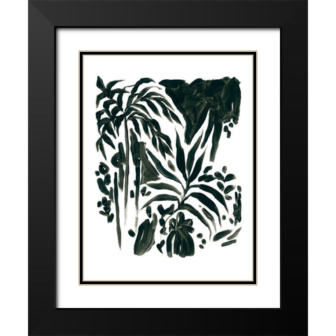Ink Jungle II Black Modern Wood Framed Art Print with Double Matting by Vess, June Erica
