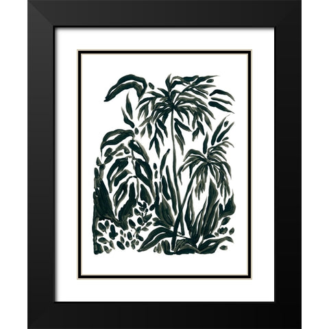 Ink Jungle IV Black Modern Wood Framed Art Print with Double Matting by Vess, June Erica
