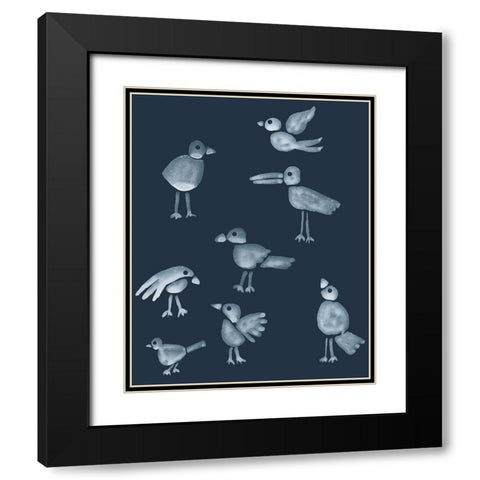 Flock I Black Modern Wood Framed Art Print with Double Matting by Longley, Alicia