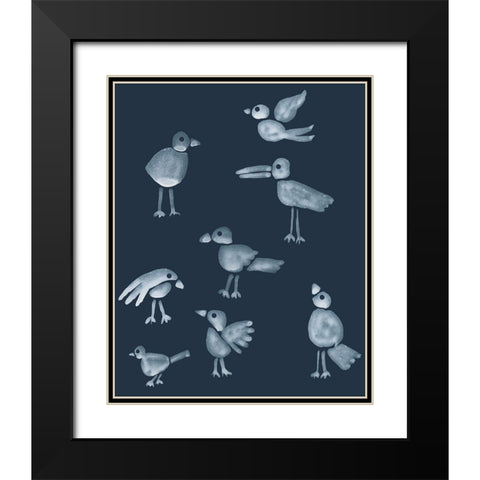 Flock I Black Modern Wood Framed Art Print with Double Matting by Longley, Alicia