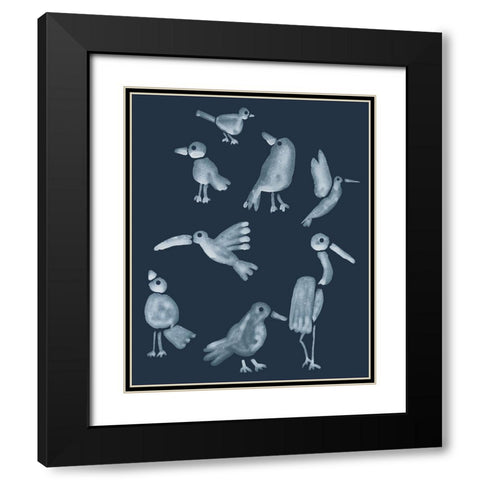 Flock II Black Modern Wood Framed Art Print with Double Matting by Longley, Alicia