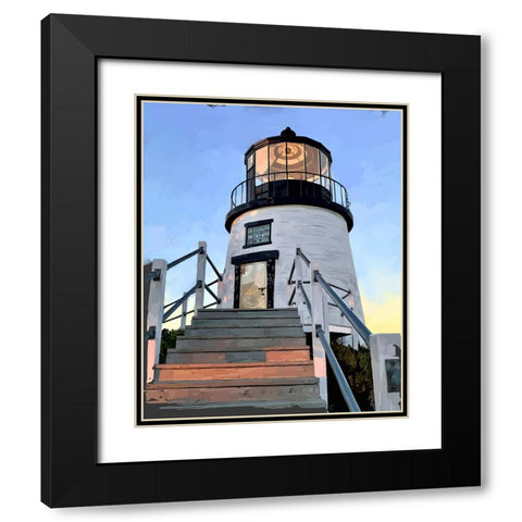 Maine Lighthouses I Black Modern Wood Framed Art Print with Double Matting by Kalina, Emily