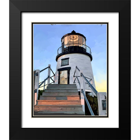 Maine Lighthouses I Black Modern Wood Framed Art Print with Double Matting by Kalina, Emily
