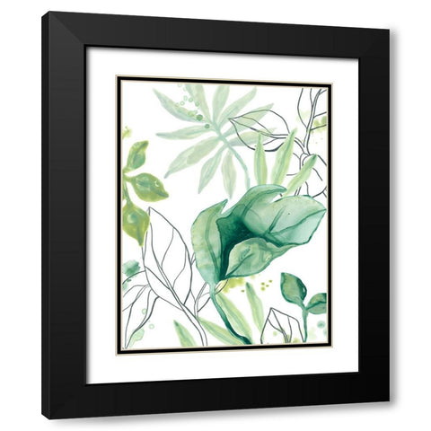 Tropical Palm Chorus II Black Modern Wood Framed Art Print with Double Matting by Vess, June Erica