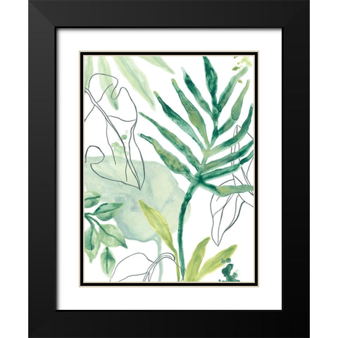 Tropical Palm Chorus III Black Modern Wood Framed Art Print with Double Matting by Vess, June Erica