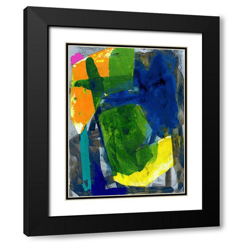 Brights Strokes I Black Modern Wood Framed Art Print with Double Matting by Cartissi