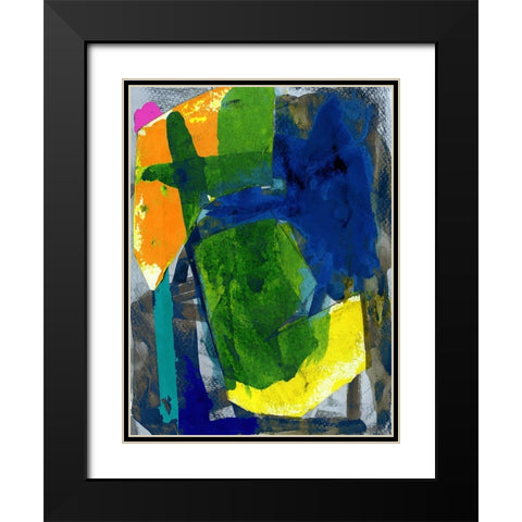 Brights Strokes I Black Modern Wood Framed Art Print with Double Matting by Cartissi