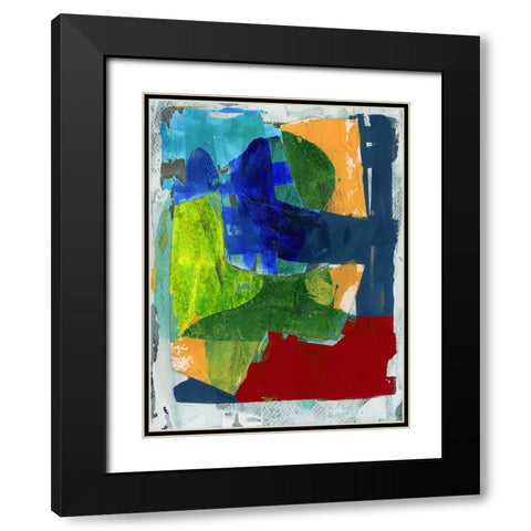 Brights Strokes II Black Modern Wood Framed Art Print with Double Matting by Cartissi