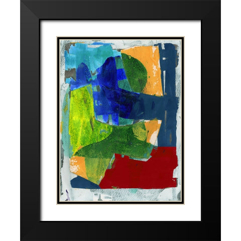 Brights Strokes II Black Modern Wood Framed Art Print with Double Matting by Cartissi