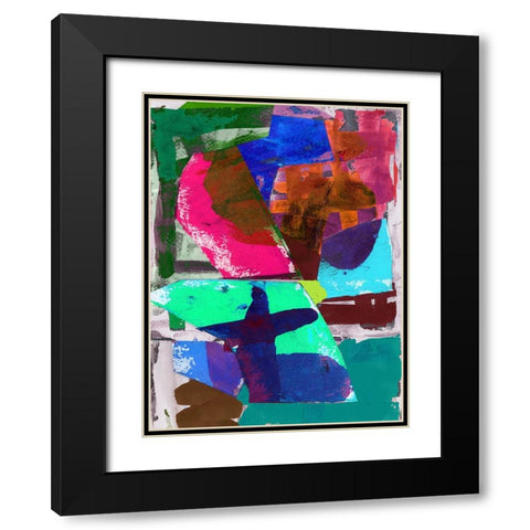 Brights Strokes III Black Modern Wood Framed Art Print with Double Matting by Cartissi