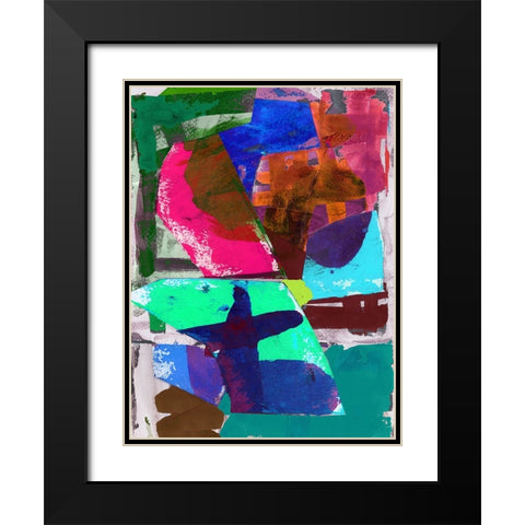 Brights Strokes III Black Modern Wood Framed Art Print with Double Matting by Cartissi