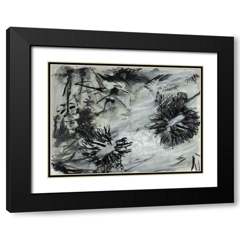 Black And White Chinois I Black Modern Wood Framed Art Print with Double Matting by Cartissi