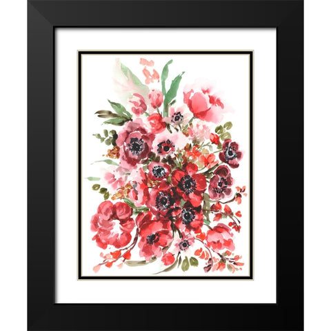 Icelandic Poppies II Black Modern Wood Framed Art Print with Double Matting by Zwara, Ania