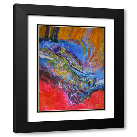 Vibrant Flow II Black Modern Wood Framed Art Print with Double Matting by Fagan, Dorothy