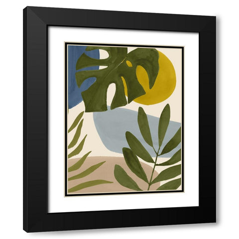 Tropica Tumble I Black Modern Wood Framed Art Print with Double Matting by Barnes, Victoria