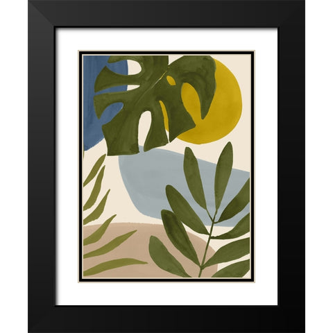 Tropica Tumble I Black Modern Wood Framed Art Print with Double Matting by Barnes, Victoria