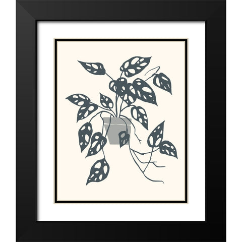 Growing Leaves I Black Modern Wood Framed Art Print with Double Matting by Wang, Melissa