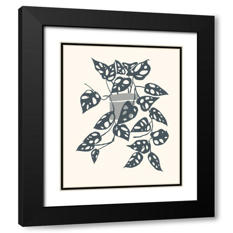 Growing Leaves II Black Modern Wood Framed Art Print with Double Matting by Wang, Melissa