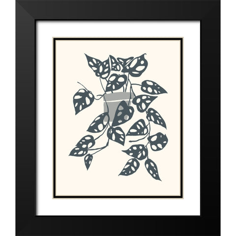 Growing Leaves II Black Modern Wood Framed Art Print with Double Matting by Wang, Melissa