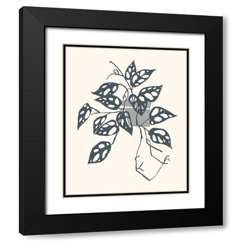 Growing Leaves III Black Modern Wood Framed Art Print with Double Matting by Wang, Melissa