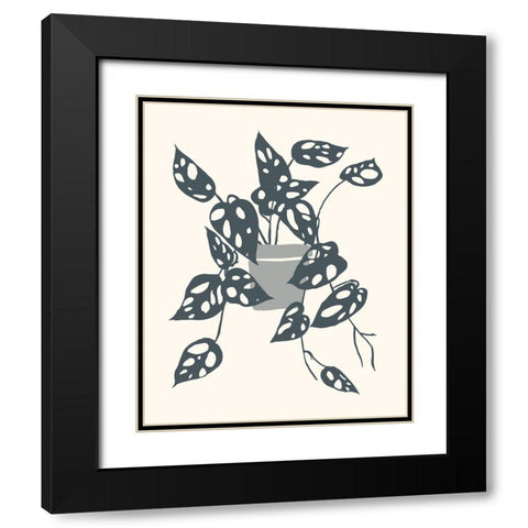 Growing Leaves IV Black Modern Wood Framed Art Print with Double Matting by Wang, Melissa