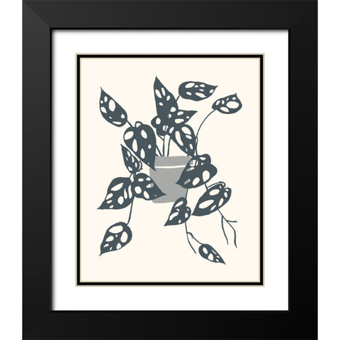 Growing Leaves IV Black Modern Wood Framed Art Print with Double Matting by Wang, Melissa