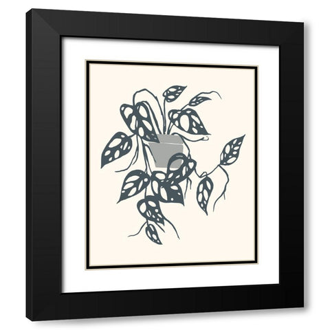 Growing Leaves VI Black Modern Wood Framed Art Print with Double Matting by Wang, Melissa