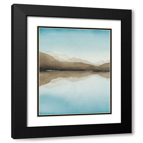 Turquoise Reflections I Black Modern Wood Framed Art Print with Double Matting by Popp, Grace