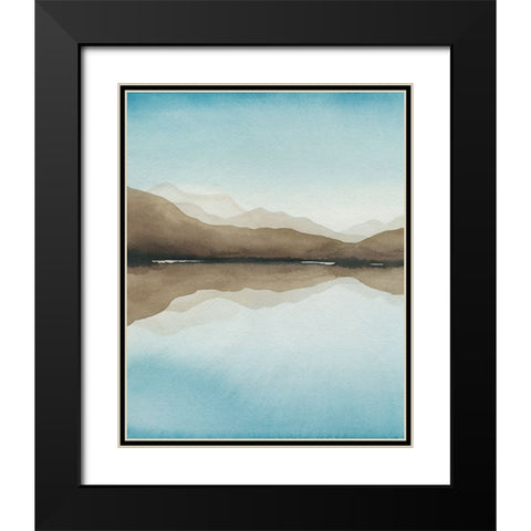 Turquoise Reflections I Black Modern Wood Framed Art Print with Double Matting by Popp, Grace