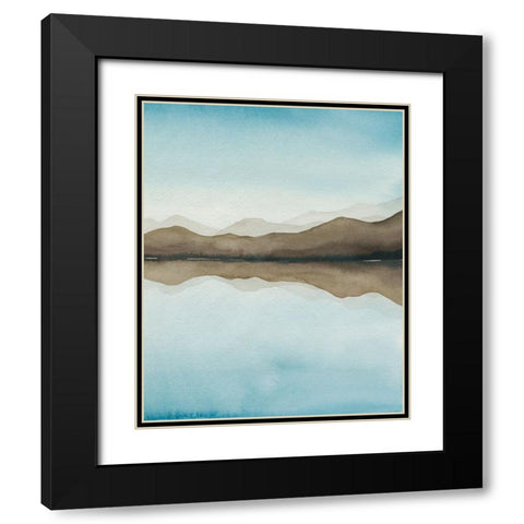 Turquoise Reflections II Black Modern Wood Framed Art Print with Double Matting by Popp, Grace