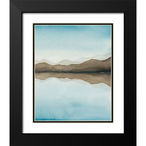 Turquoise Reflections II Black Modern Wood Framed Art Print with Double Matting by Popp, Grace