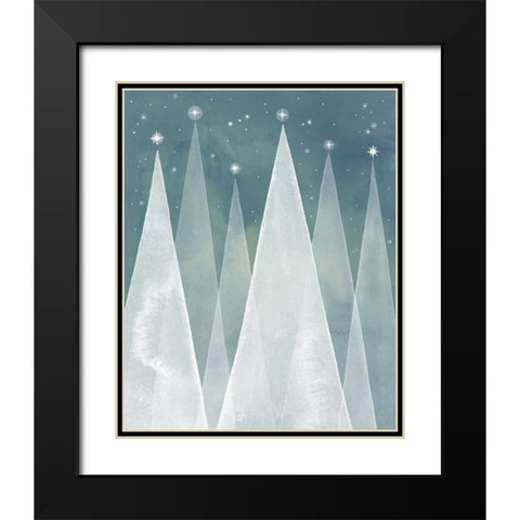 Mod Evergreens I Black Modern Wood Framed Art Print with Double Matting by Popp, Grace