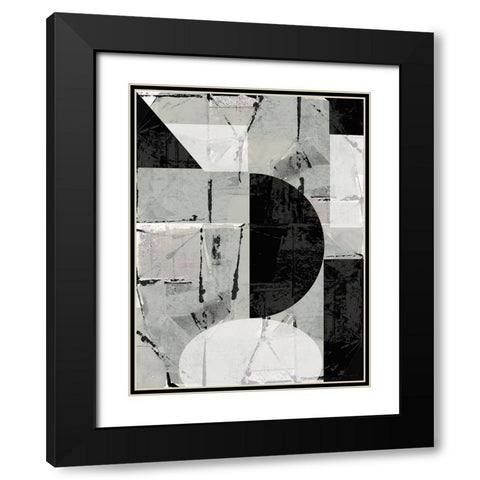 Abstract Neutrality I Black Modern Wood Framed Art Print with Double Matting by Cartissi