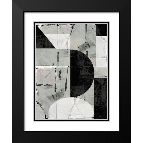 Abstract Neutrality I Black Modern Wood Framed Art Print with Double Matting by Cartissi
