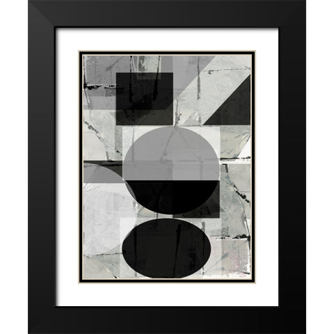 Abstract Neutrality II Black Modern Wood Framed Art Print with Double Matting by Cartissi
