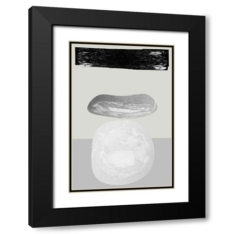 Eggy II Black Modern Wood Framed Art Print with Double Matting by Cartissi