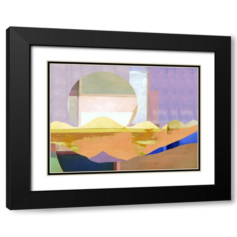 Pink Paint Black Modern Wood Framed Art Print with Double Matting by Cartissi