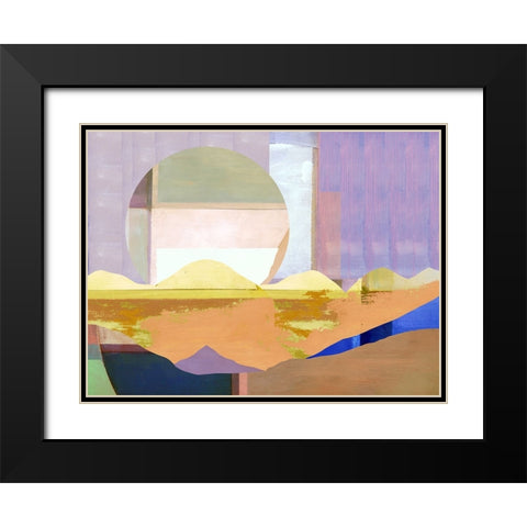 Pink Paint Black Modern Wood Framed Art Print with Double Matting by Cartissi